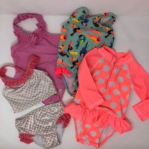 Lot of 4 Baby Girl Swimsuits